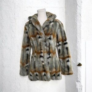 Vintage Brody Elegant Faux Fur Women's Coat glam y2k urban grunge luxury XS/S